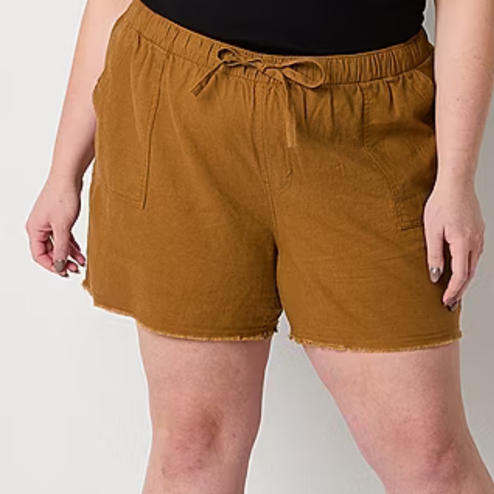 a.n.a Womens High Rise Pull-On Linen blend Short Size XL